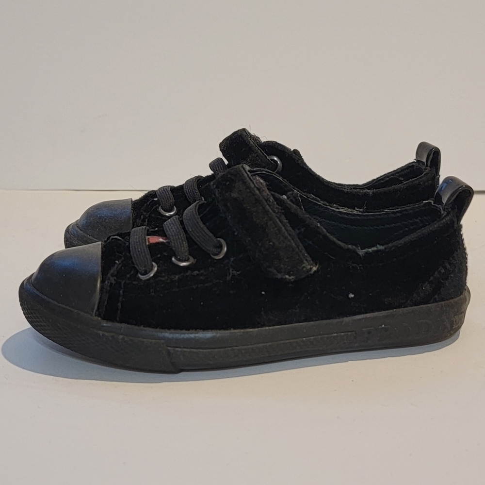 Prada Black Velvet Toddler Prada Shoes size 24 made in italy kids infant baby